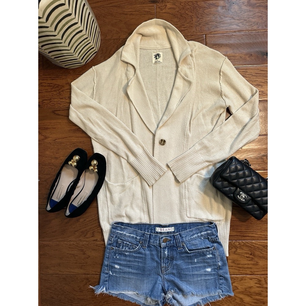 Free People We The Free 100% Recycled Cotton Cardigan Oatmeal Cream XS